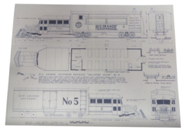 Rio Grande Southern Galloping Goose #5 Blueprint PRINT COPY 14&quot; x 9&quot; - $542.38 MXN