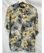 Caribbean Blues Men&#39;s Vintage Tropical Aloha Hawaiian Luau Camp Shirt L - $40.66 CAD