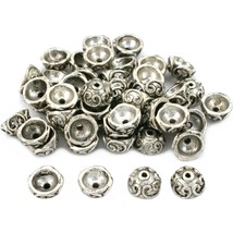 Bali Bead Caps Antique Silver Plated 9.5mm 50Pcs Approx. - £7.88 GBP