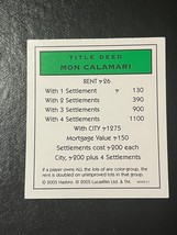 Star Wars Saga - Monopoly Title Deed Card - Mon Calamari - $2.99