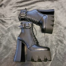 Dolls Kill Lamoda Goth Emo So Extra Platform Heeled Ankle Boots Sz 8 - £59.81 GBP