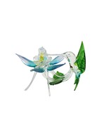 Hanging hand Blown Art Glass Humming Bird With Flower - £37.01 GBP