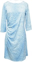 J.MCLAUGHLIN Dress 3/4 Sleeve Blue Animal Print Nylon Spandex Boat Neckline Sz M - £95.38 GBP