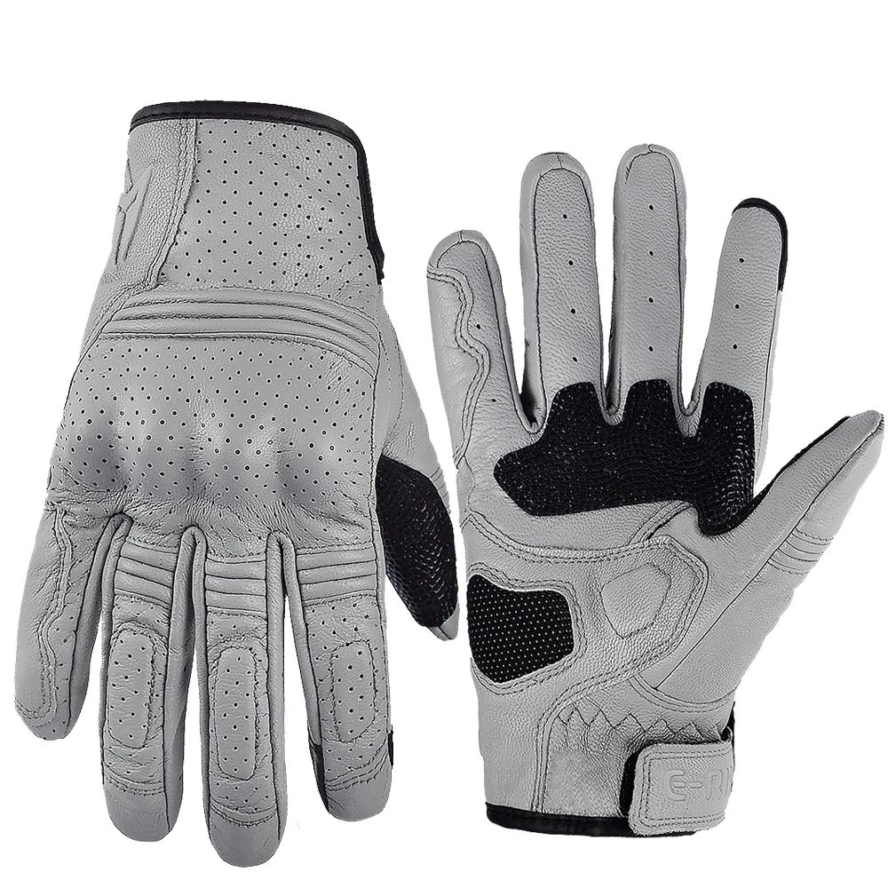 Goat Leather Motorcycle Gloves Men Touchscreen Riding Gloves Full Finger  Non-sl - £204.59 GBP