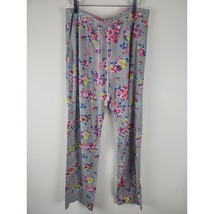 Vera Bradley Pajama Pants XL Womens Grey Floral Pockets Straight Leg Sleepwear - £12.42 GBP