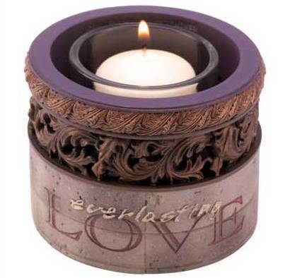 Inspirational Everlasting Love Heartstone Votive Candle Hold - $10.95