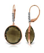 Galaxy Gold GG 14k Rose Gold Diamonds Leverback Earring with Checkerboar... - $678.14+