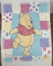 Vintage Beacon Disney Winnie the Pooh Acrylic Poly Blanket Satin Binding 35x43&quot; - £17.93 GBP