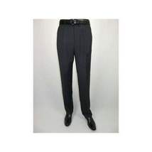 Men's MANTONI Pleated Pants 100% Wool Super 140's Classic Fit  46306-3 Charcoal image 4