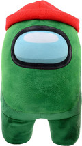 Among Us Crewmate Plush Buddies 12&quot; H Stuffed Animal Green w/ Red Beanie Hat - £19.63 GBP
