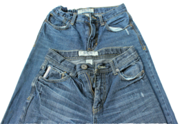 2 LOT CHEROKEE STRAIGHT FIT JEANS BOYS SIZE 12 ADJUSTABLE WAISTBAND - £7.90 GBP