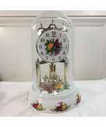 Timex Country Rose Anniversary Clock Glass Globe Mantle flowers floral READ - €31,71 EUR