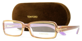 NEW TOM FORD TF5185 050 TRANSPARENT PEACH/BROWN ON PURPLE EYEGLASSES FRA... - £102.25 GBP