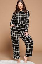 Plus Size Grid Print Pajama Set - $49.00