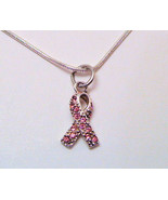 Necklace Breast Cancer Awareness Pendant Sterling Silver  - £15.72 GBP