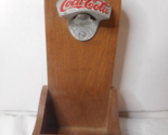 Metal Wood Red Drink Coca-Cola Bottle Opener Bottom Cap Catcher STARR Br... - $23.64