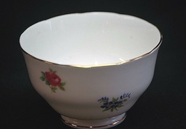 Vintage Floral Bouquet Smooth Mini Open Sugar Bowl Crown Staffordshire England - £11.09 GBP