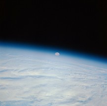 Moon setting over Earth limb seen from Space Shuttle Columbia STS-32 Pho... - $8.81+