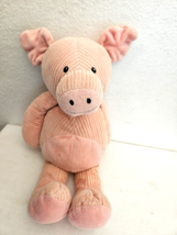 Princess Soft Toys Corduroy Pig Plush Stuffed Animal Peachy Pink 15&quot; - £31.56 GBP