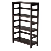 3-Shelf Wooden Shelving Unit Bookcase in Espresso Finish - £71.88 GBP