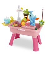 3 In 1 Kitchen Sink Toy with Electric Faucet Water Table Fishing Game Role Play  - $795.66 MXN