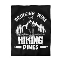 Personalized Drinking Wine Hiking Dines Black and White Microfiber Duvet Cover - £71.71 GBP+