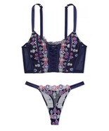 Victorias Secret Dream Angels Corset Bra &amp; Thong Set Bejeweled Embroider... - £40.72 GBP