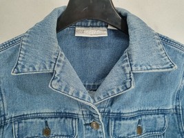 Real Comfort By Chadwick&#39;s Size 4 Women&#39;s Blue Denim Short Jacket Long S... - $12.34