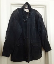 Vintage BOBBIO LA MODA Internazionale Suede Leather Jacket Coat Black Me... - $59.95