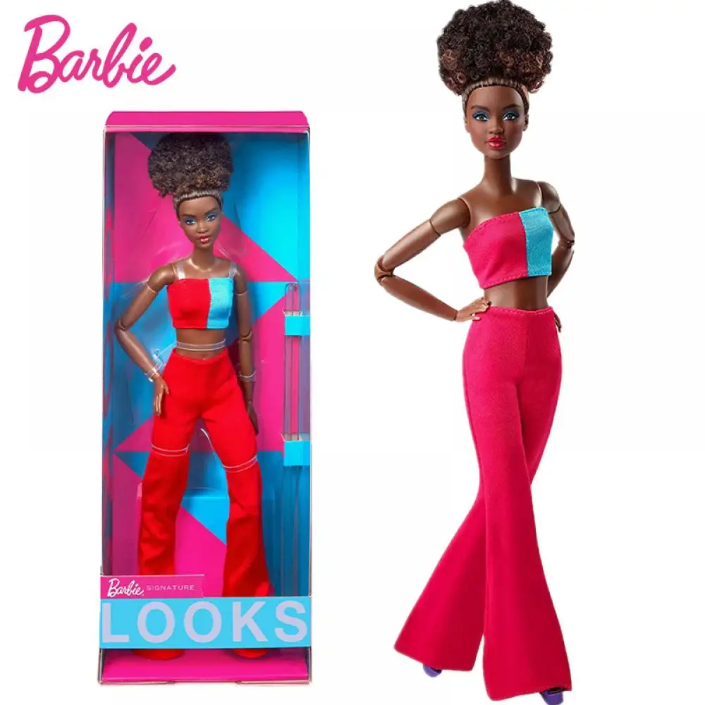 Original Barbie Fashion Natural Black Hair Color Block Crop Top Collection Do - £107.36 GBP