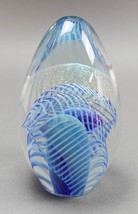Robert Eickholt 1993 Signed Vintage Iridescent Studio Art Glass Egg Paperweight - £110.57 GBP