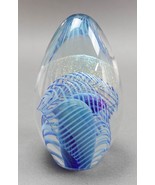 Robert Eickholt 1993 Signed Vintage Iridescent Studio Art Glass Egg Pape... - £107.88 GBP