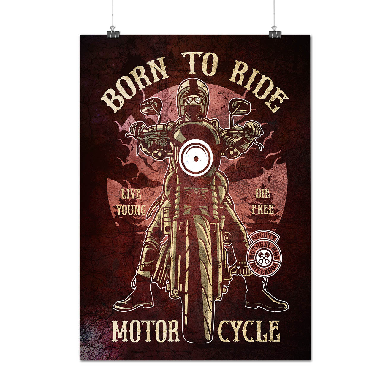 Born To Ride Biker Matte/Glossy Poster A0 A1 A2 A3 A4 | Wellcoda - Art ...