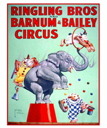 Ringling Bros. and Barnum &amp; Bailey Circus 13 x 10 inch CANVAS Giclee Print - £23.52 GBP