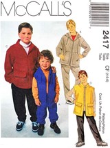 McCall&#39;s Sewing Pattern 2417 Zipper Front Hooded Jacket Vest Pants Boys Size 4-6 - £7.16 GBP