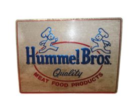 Vtg Hummel Brothers Meat Food Products Tin Advertising Sign 18&quot; x 14&quot; - £18.48 GBP