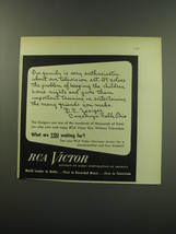 1949 RCA Victor Television Ad - Our family is very enthusiastic about - $18.49