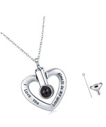 Heart Urn Necklace for Ashes 925 Sterling Silver, Cremation Keepsake for - $2,356.24 MXN