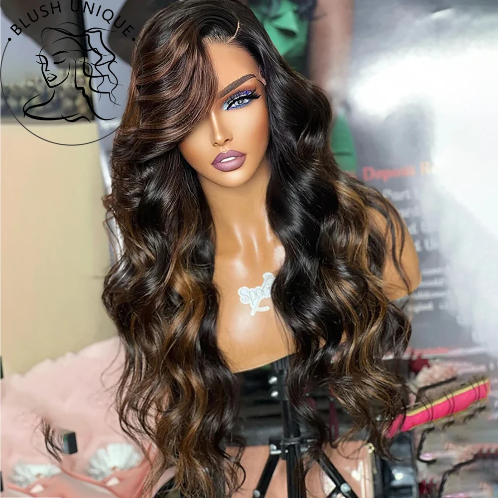 Highlight Ombre Red Colored Body Wave Lace Wigs For Black Women Burgun - £42.85 GBP+