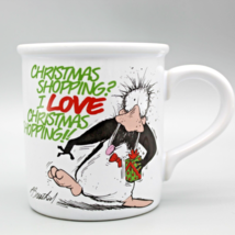 Opus n&#39; Bill I Love Christmas Shopping Coffee Mug Cup American Greetings 1994 - £9.45 GBP