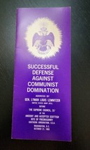 1969 Successful Defense Against Communist Domination Scottish Freemasonry - £70.95 GBP