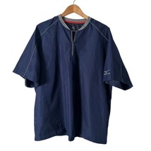 Mizuno Performance Pullover Windbreaker Shirt Navy Blue Pockets Golf Men Size L - £27.25 GBP