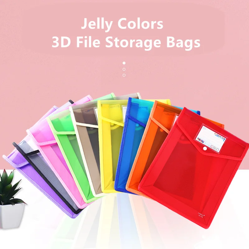Jelly Color A5 A4 Test Paper Storage Bag File Folder Stationery Organizer - £11.60 GBP+