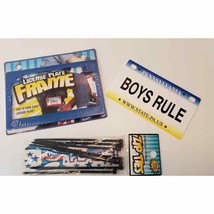 Classic Vintage Boys Rule Bicycle License Plate &amp; Frame with Zip Ties - €5,08 EUR