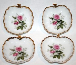 Set/4 Vintage LEFTON CHINA Numbered Rose Butter Pats #501 - £29.88 GBP