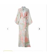Babeyond Long Pastel Floral Satin Robe Kimono NWOT - £36.55 GBP