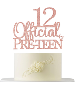 Official 12 Pre-Teen Cake Topper Rose Gold Glitter, Happy 12Th Birthday ... - £9.57 GBP