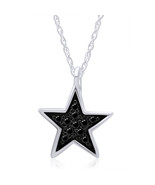 0.10 Carat Round Cut Diamond Women&#39;s Star Pendant 14k White Gold Finish 925 - $90.99