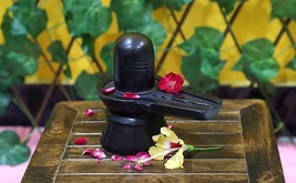Shivling for Home Pooja Temple Black Marble Lord Shiva Lingam Decorative Sawan - £479.28 GBP