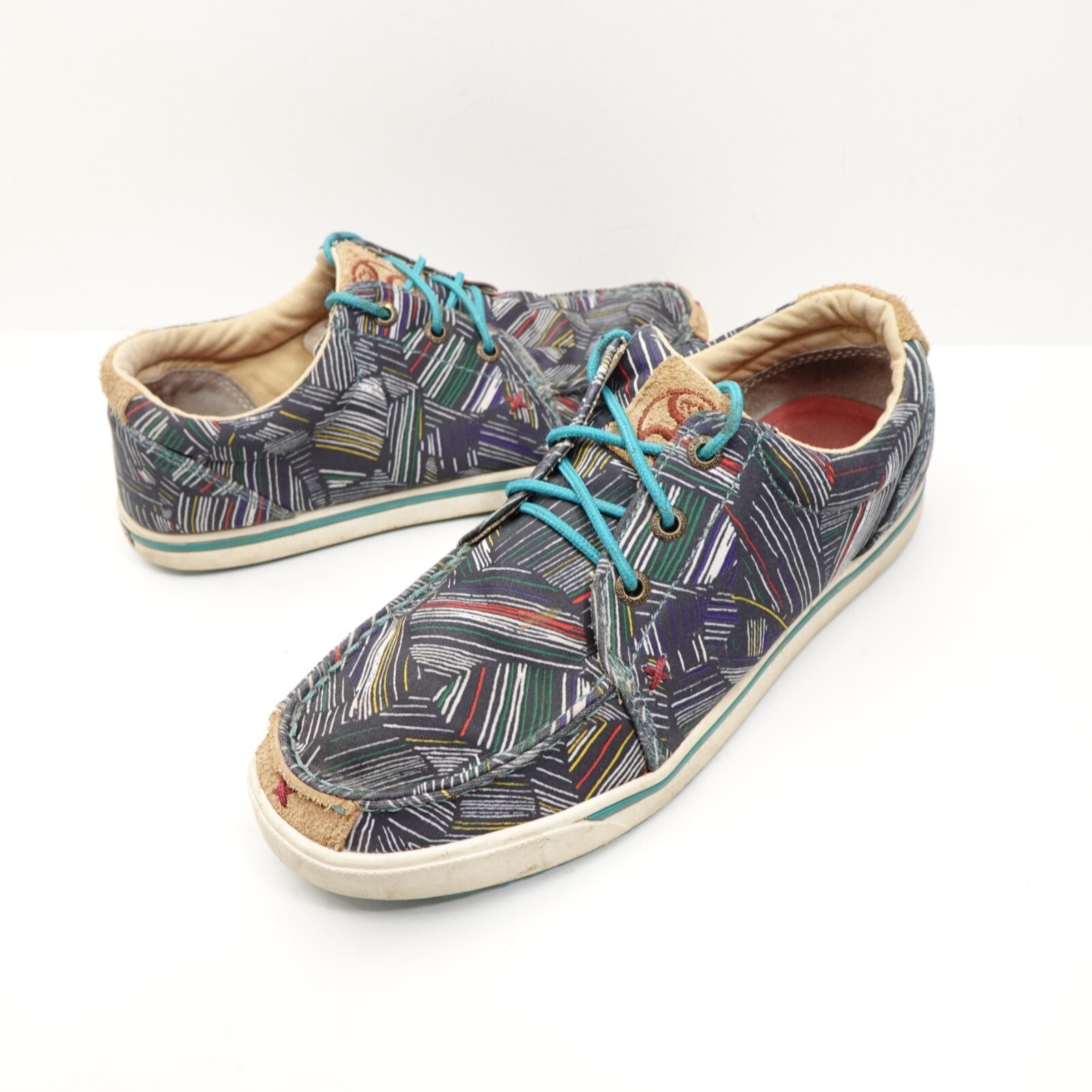 Twisted X Hooey Ladies Grey / Multi Slip On Lace Shoes WHYC003 Size 7 - $29.69